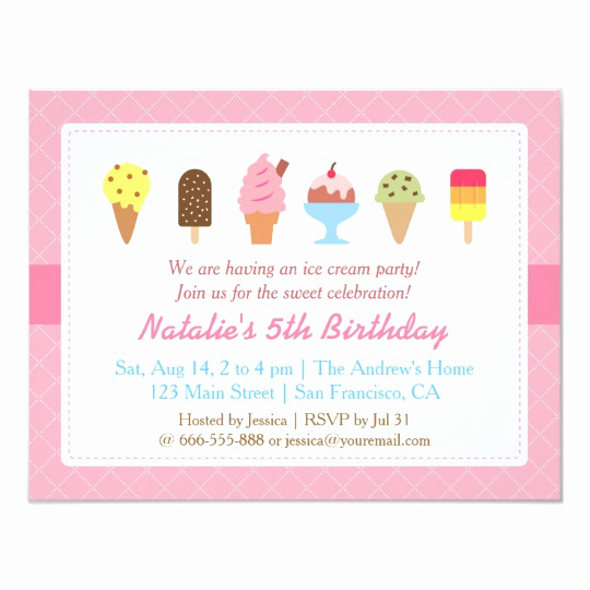 Ice Cream Invitation Template Awesome Sweet Birthday Ice Cream Party Invitations