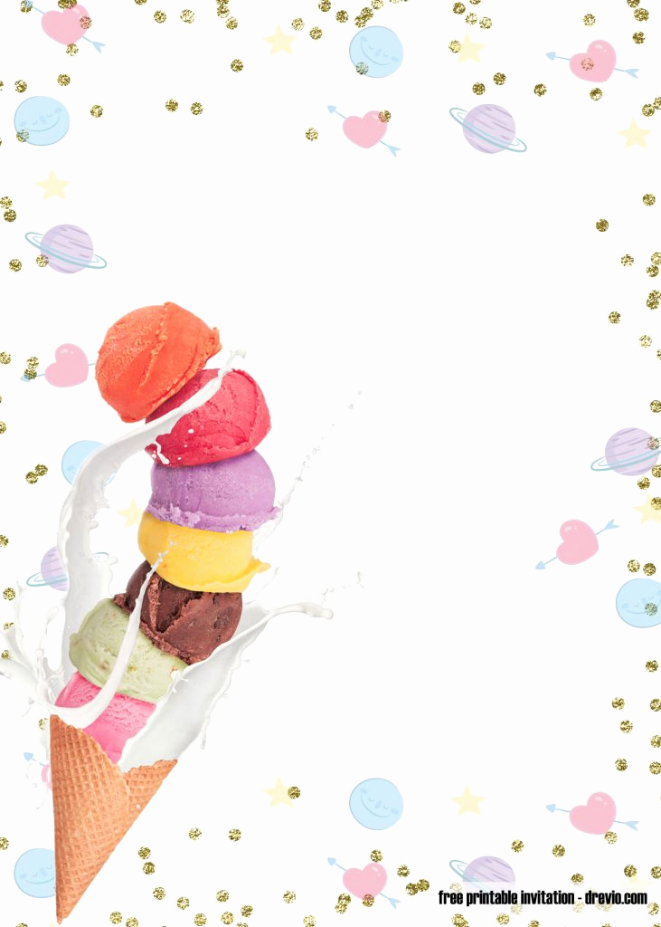Ice Cream Invitation Template Best Of Free Printable Ice Cream Birthday Invitation Templates
