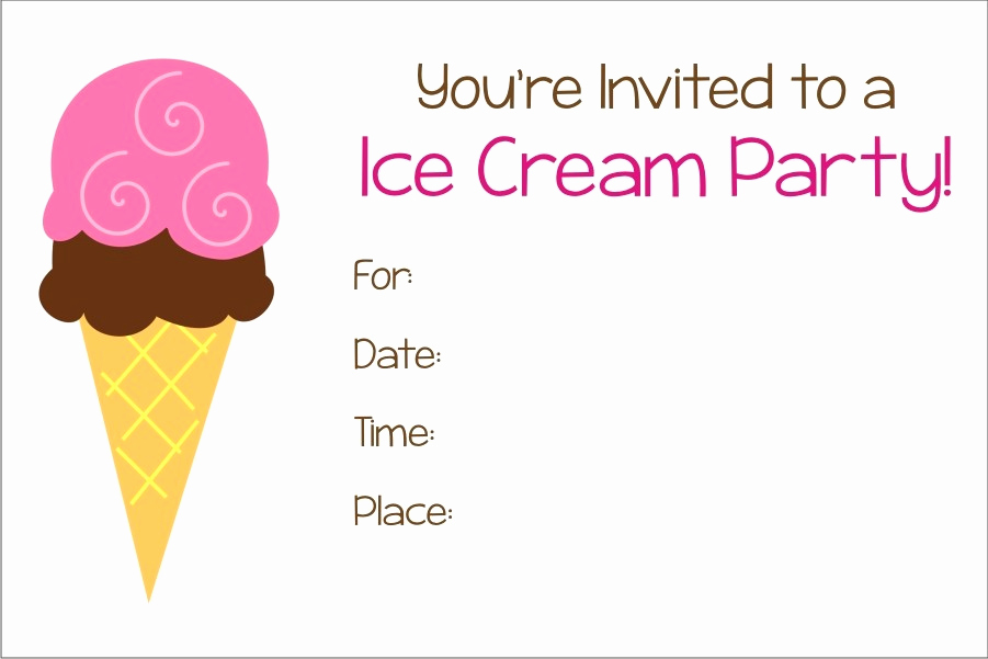 Ice Cream Invitation Template Lovely Ice Cream Party Free Printable Invitation Personalized