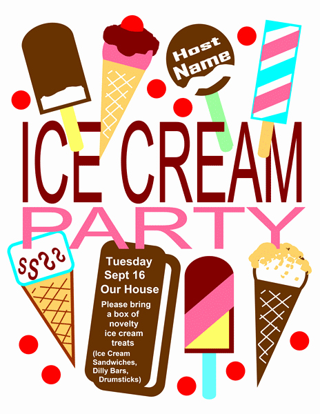 Ice Cream Invitation Template Luxury Invitation to An Ice Cream Party Template