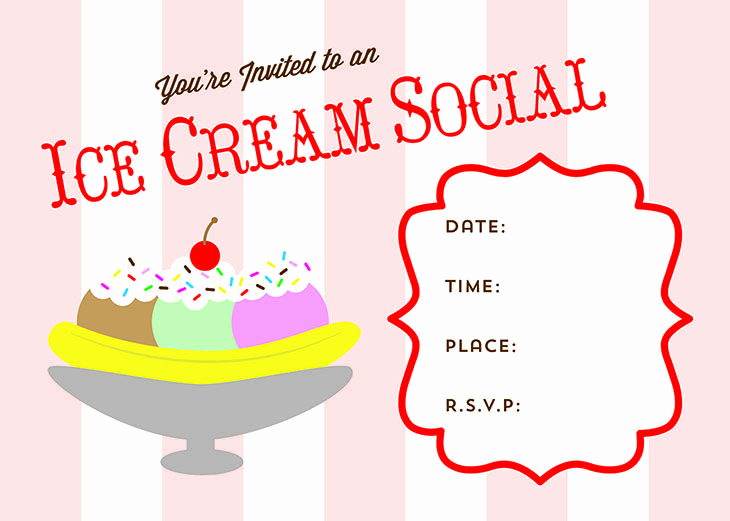 Ice Cream Invitation Template New Free Printable Ice Cream social Invite