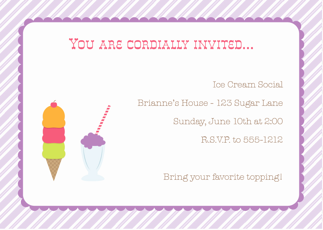 Ice Cream Invitation Template New New Release Thursday Ice Cream social Party Pack