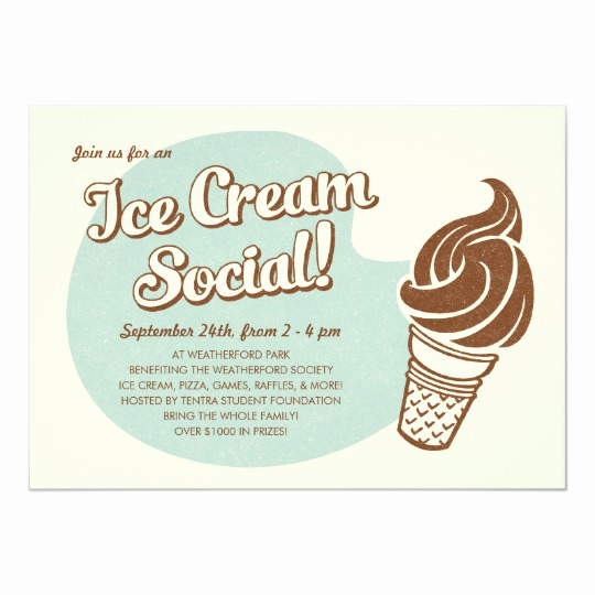Ice Cream Invitation Template Unique Retro Style Ice Cream social Invitations