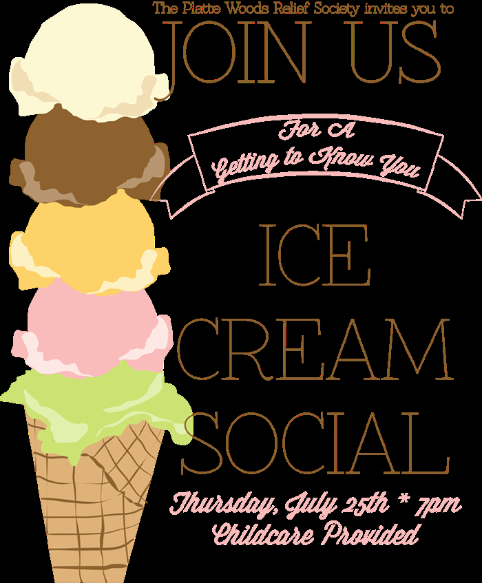 Ice Cream social Invitation Elegant Ice Cream social Poster Handmade In the Heartland