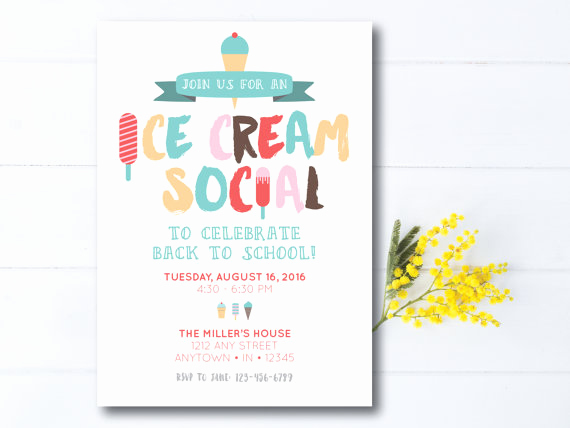 Ice Cream social Invitation New Instant Download Ice Cream social Invitation Ice Cream Party