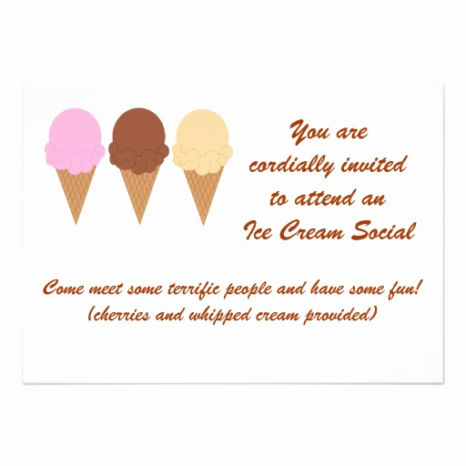 Ice Cream social Invitation Template Lovely Ice Cream social Invitation 5&quot; X 7&quot; Invitation Card