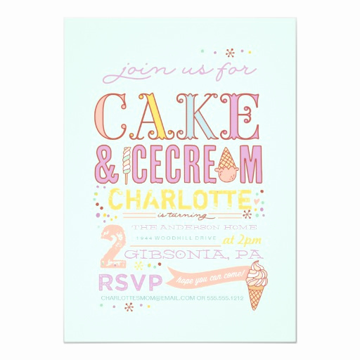 Ice Cream social Invitation Templates Inspirational Ice Cream social Birthday Party Invitation Invite