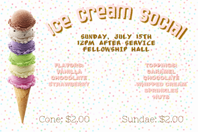 Ice Cream social Invitation Templates Luxury Ice Cream social Template