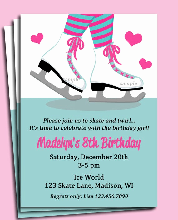 Ice Skating Party Invitation Awesome Ice Skating Invitation Printable or Printed with Free