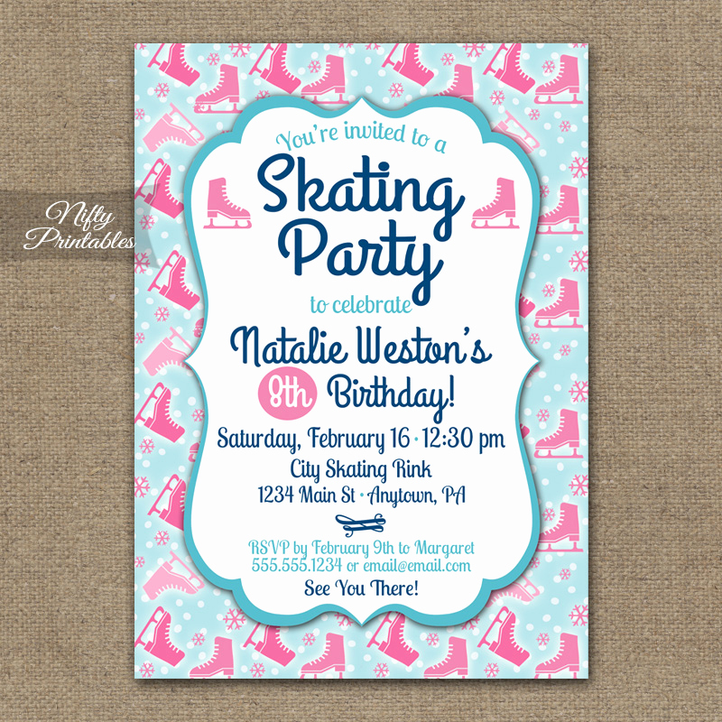 Ice Skating Party Invitation Best Of Ice Skating Invitations Nifty Printables