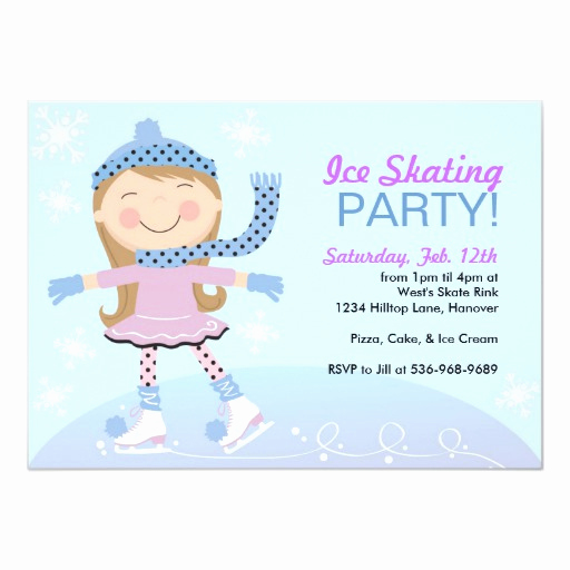 Ice Skating Party Invitation Best Of Ice Skating Party Invitations with Girl Skating