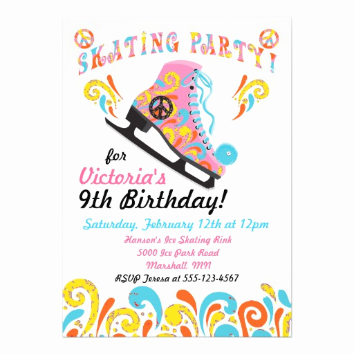Ice Skating Party Invitation Unique Groovy Ice Skating Party Invitations 5&quot; X 7&quot; Invitation