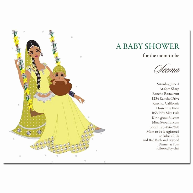 Indian Baby Shower Invitation Beautiful Indian Baby Shower Invitations Jhula Baby