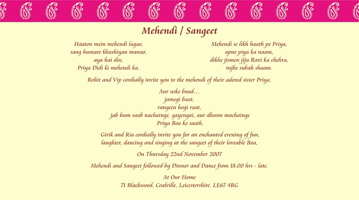 Indian Wedding Invitation Sample Elegant Indian Wedding Invitation Wording Template