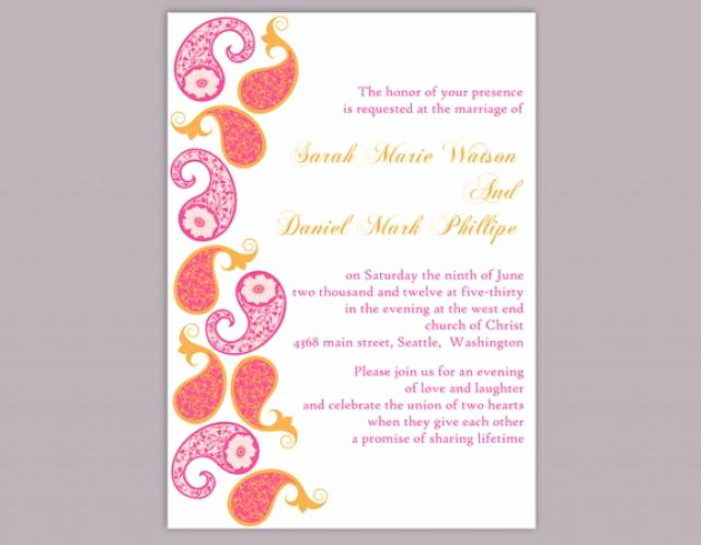 Indian Wedding Invitation Templates Best Of Diy Bollywood Wedding Invitation Template Editable Word