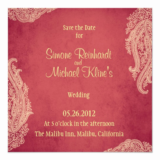 indian wedding invitation mehndi red gold invitation