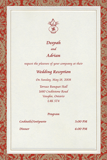 Indian Wedding Reception Invitation Wording Unique Reception Samples Reception Printed Text Reception