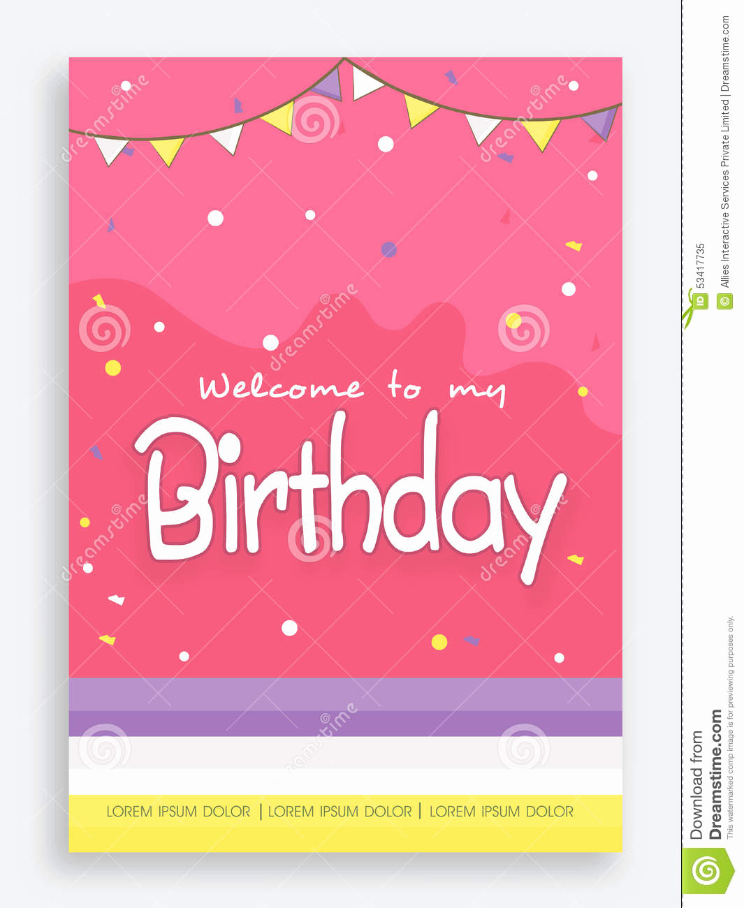 Invitation Card for Birthday Inspirational Invitation Card Design for Birthday Party Stock