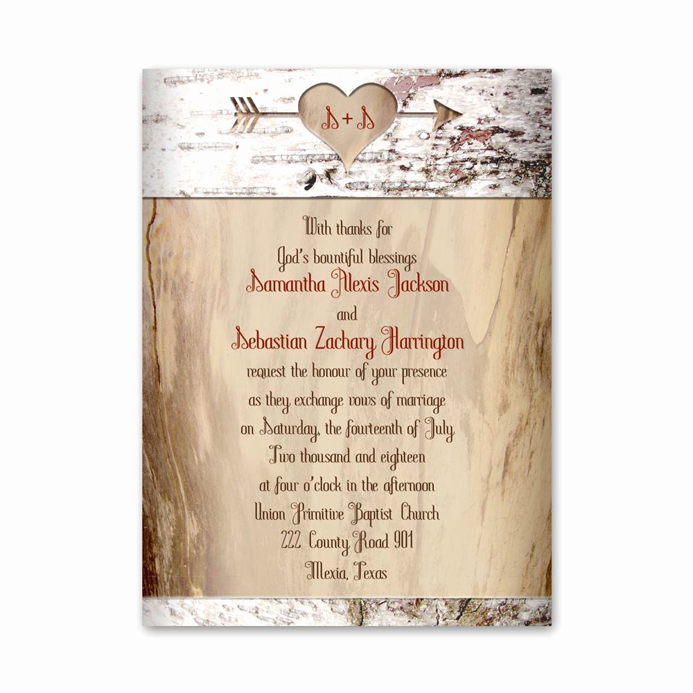 Invitation Card for Weddings Beautiful Aged Birch Petite Invitation