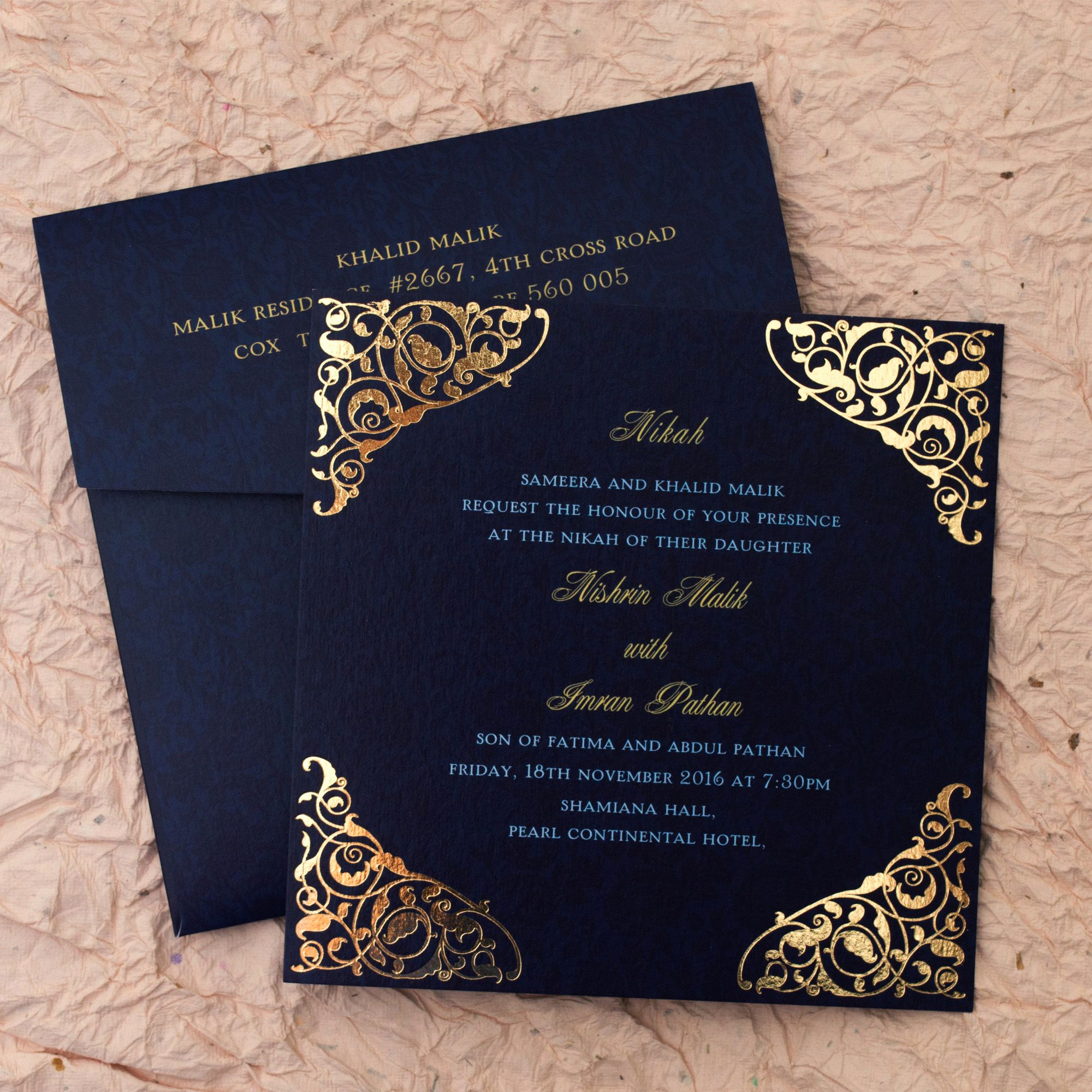 Invitation Card for Weddings Lovely Gulshan Blue Wedding islamic Cards Add A touch Of