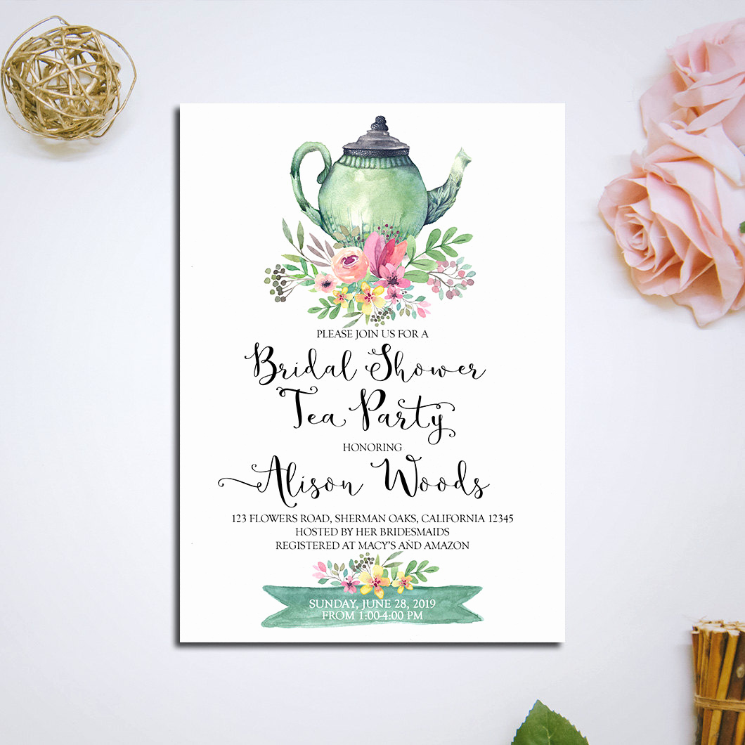 Invitation for Tea Party Luxury Bridal Shower Tea Party Invitation Printable Bridal Tea Party