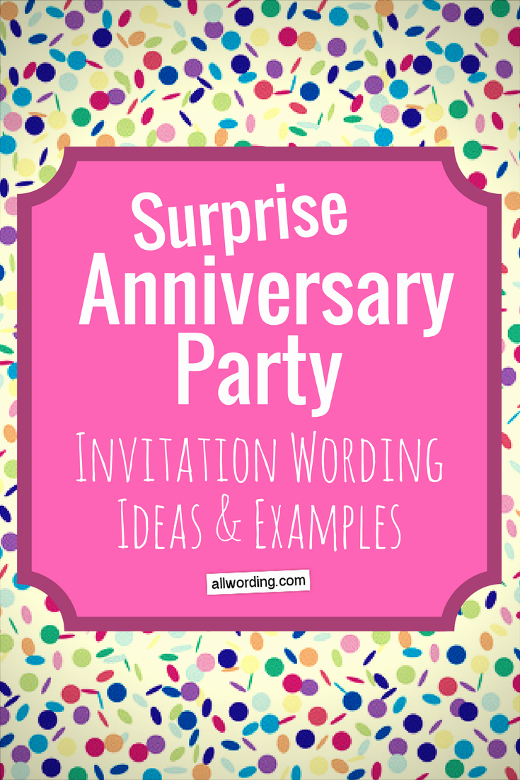 Invitation Message for Party Lovely Surprise Anniversary Party Invitation Wording