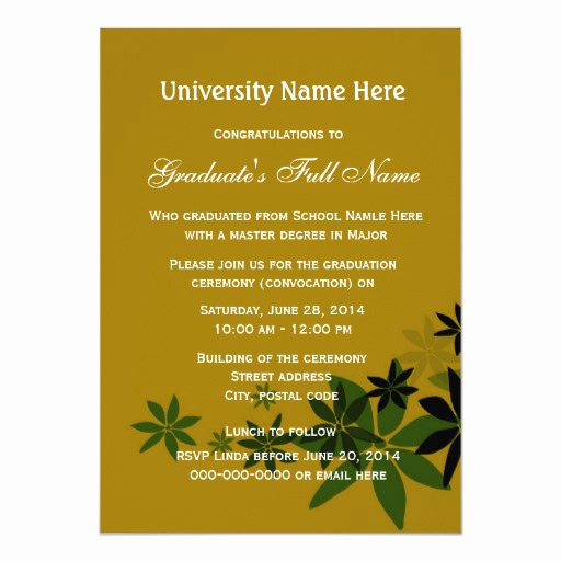 Invitation to Graduation Ceremony Best Of Invitations for Graduation Ceremony Convocation