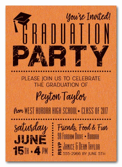 Invitation to Graduation Party Best Of Shimmery orange Dotted Graduation Party Invitations