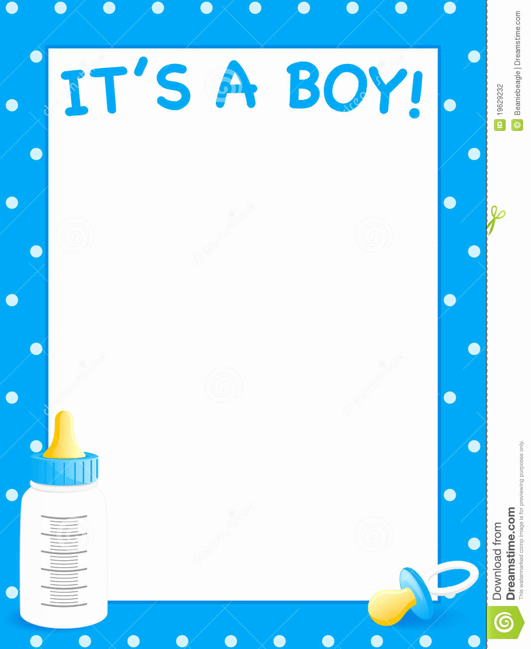 It A Boy Invitation Beautiful Baby Shower Invite Boys Stock Vector Illustration Of