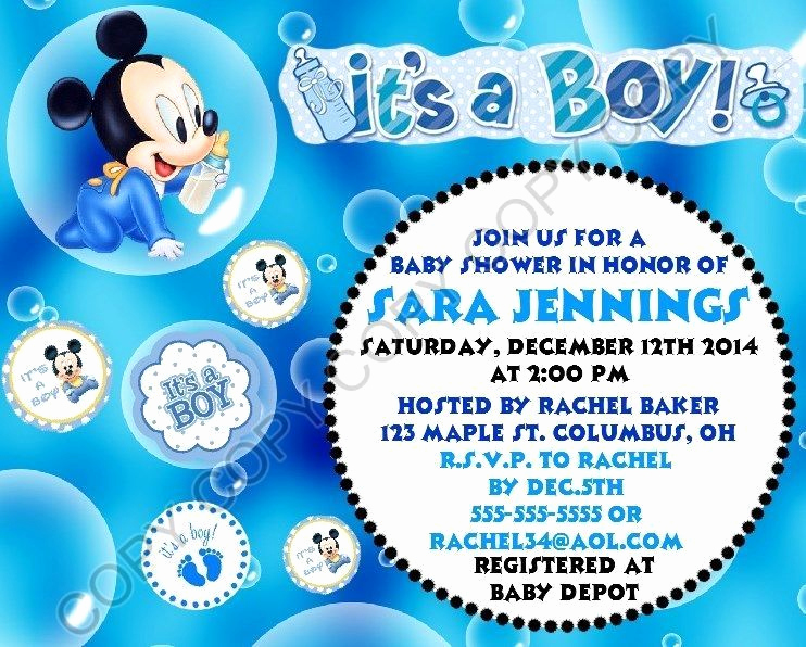 It A Boy Invitation Beautiful Disney Baby Mickey Mouse Baby Shower Invitations 12 Pk