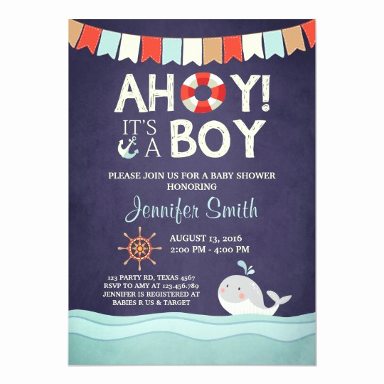 It A Boy Invitation Unique Ahoy It S A Boy Shower Invitation Ocean Nautical