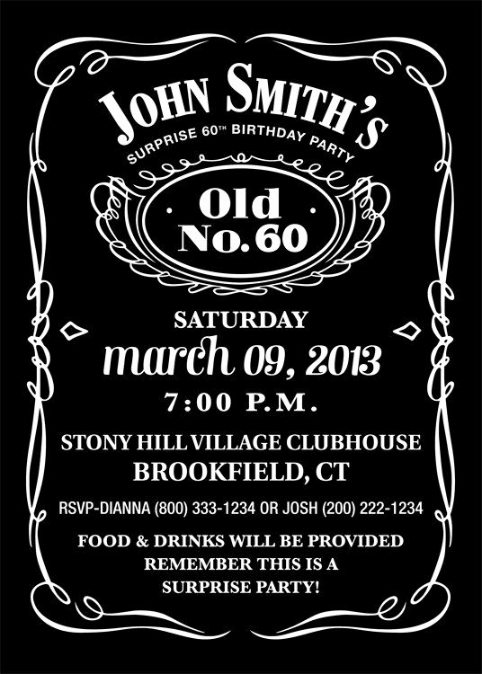 Jack Daniels Birthday Invitation Fresh Jack Daniels Inspired Birthday Party Invitation