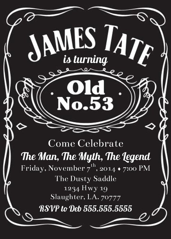 Jack Daniels Invitation Template Free Elegant Printable Jack Daniel S Birthday Party by