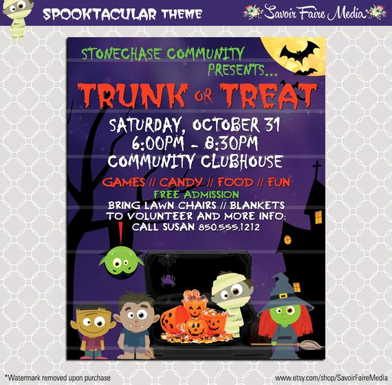 Jewelry Trunk Show Invitation Sample Unique Trunk or Treat Flyer Invitation Poster Halloween Template