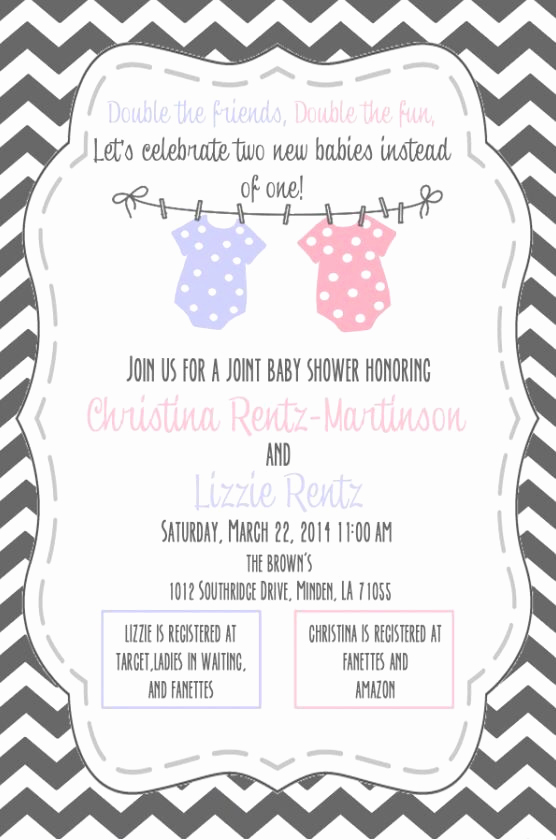 Joint Baby Shower Invitation Wording Best Of Double Baby Shower Invitation I Mary Catherine Brown Did