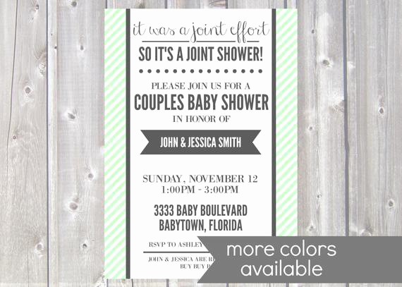 Joint Baby Shower Invitation Wording Unique Couples Baby Shower Invitation Joint Shower Funny Unique