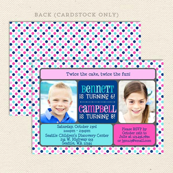 Joint Birthday Party Invitation Wording Best Of Double the Fun Joint Birthday Party Invitations – Lil