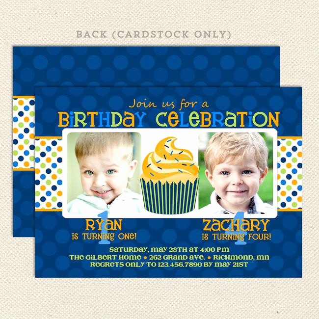 Joint Birthday Party Invitation Wording Elegant Twin Fun Joint Birthday Party Invitations – Lil Sprout