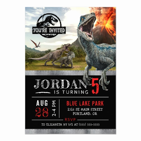 Jurassic World Invitation Template Free Awesome Jurassic World Dinosaur Birthday Invitation