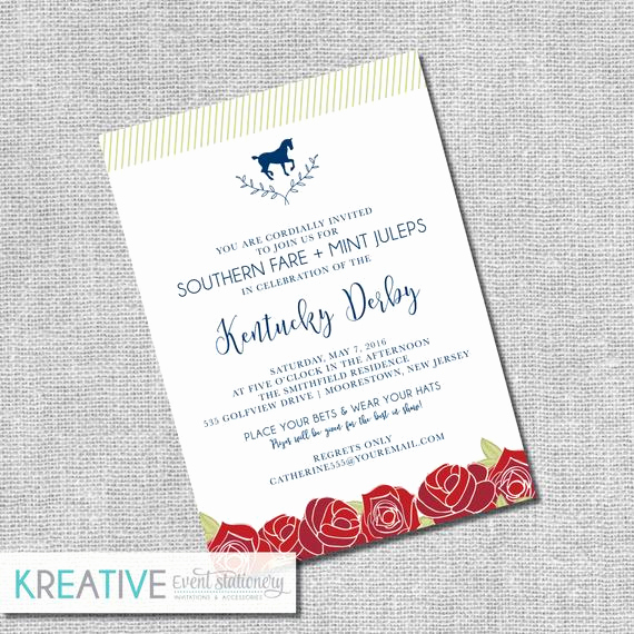 Kentucky Derby Invitation Templates Free Fresh Kentucky Derby Invitation Run for the Roses by Kreativees