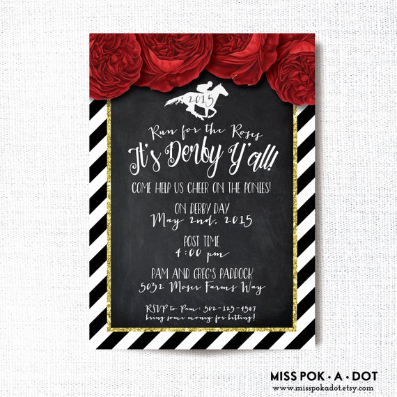 Kentucky Derby Invitation Templates Free Inspirational Kentucky Derby Party Invitation Run for the Roses Red