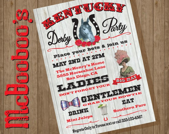 Kentucky Derby Invitation Templates Free New Kentucky Derby Party Invitation with Vintage Illustrations