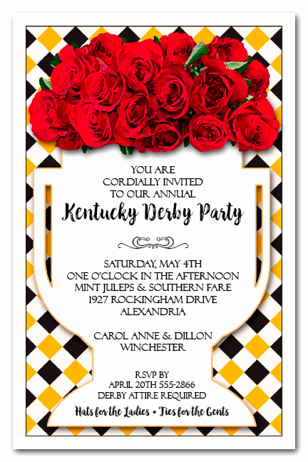Kentucky Derby Invitation Templates Free Unique Kentucky Derby Party Invitations the Invitation Shop