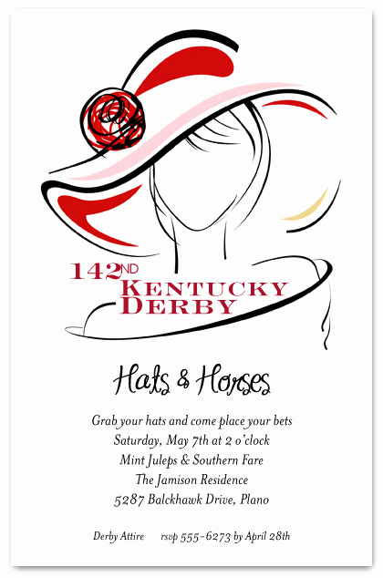 Kentucky Derby Invitation Wording Awesome Dressed Derby Party Invitations Horse Racing Invitations