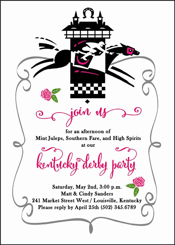 Kentucky Derby Invitation Wording Unique Kentucky Derby Party Invitation Run for by Adorableinvitations