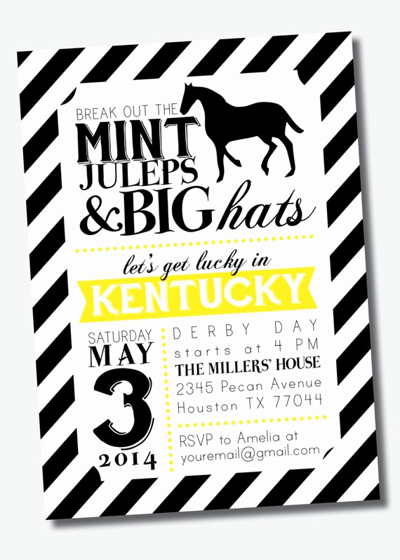 Kentucky Derby Party Invitation Wording Beautiful Customizable Kentucky Derby Party Invitation