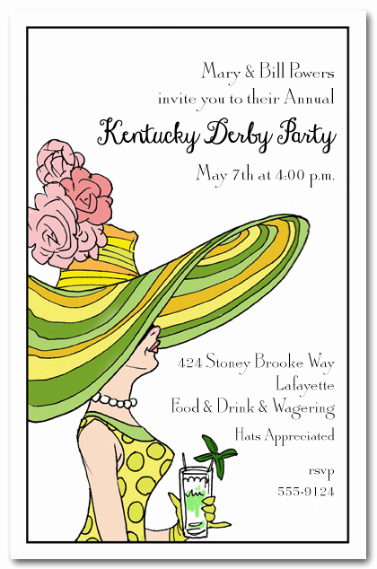 Kentucky Derby Party Invitation Wording Lovely Derby Day Lady Party Invitation Kentucky Derby Invitation