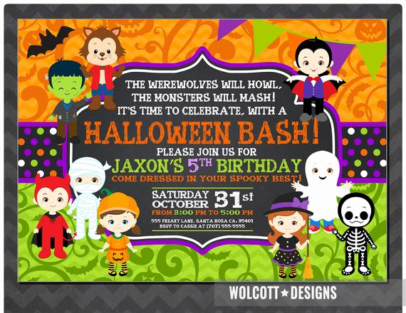 Kid Halloween Party Invitation Beautiful Halloween Birthday Invitation Kids Halloween Party