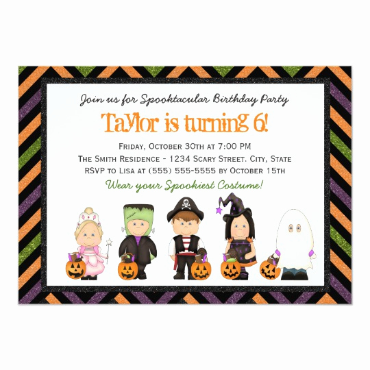 Kid Halloween Party Invitation Lovely Kids Costume Halloween Birthday Party Invitation I