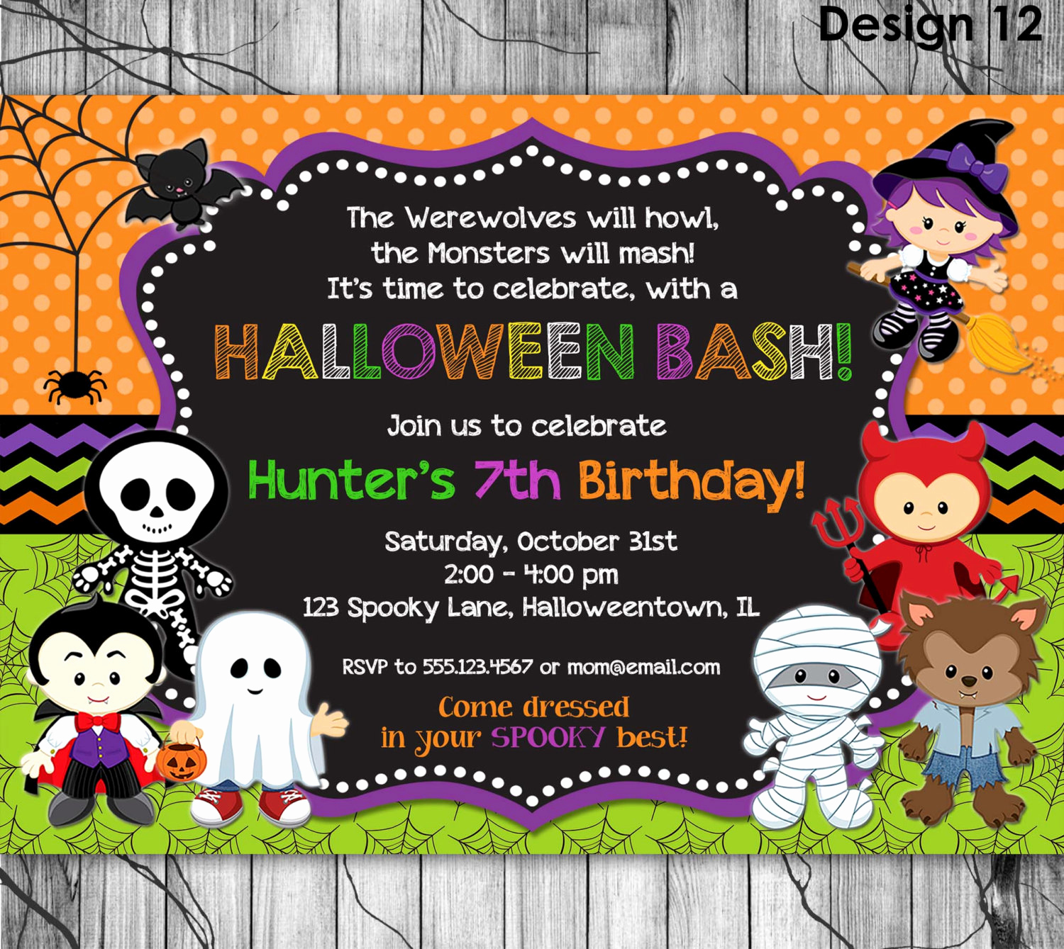 Kid Halloween Party Invitation Unique Halloween Birthday Invitation Printable Kids Halloween Party